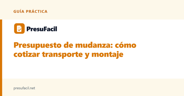 Presupuesto de mudanza: cómo cotizar transporte y montaje