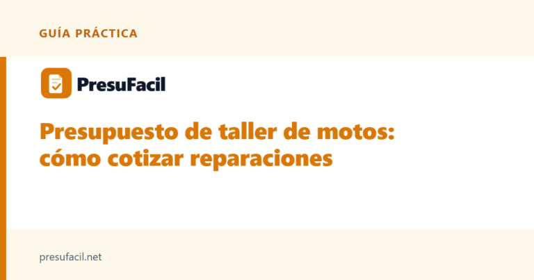 Presupuesto de taller de motos: cómo cotizar reparaciones