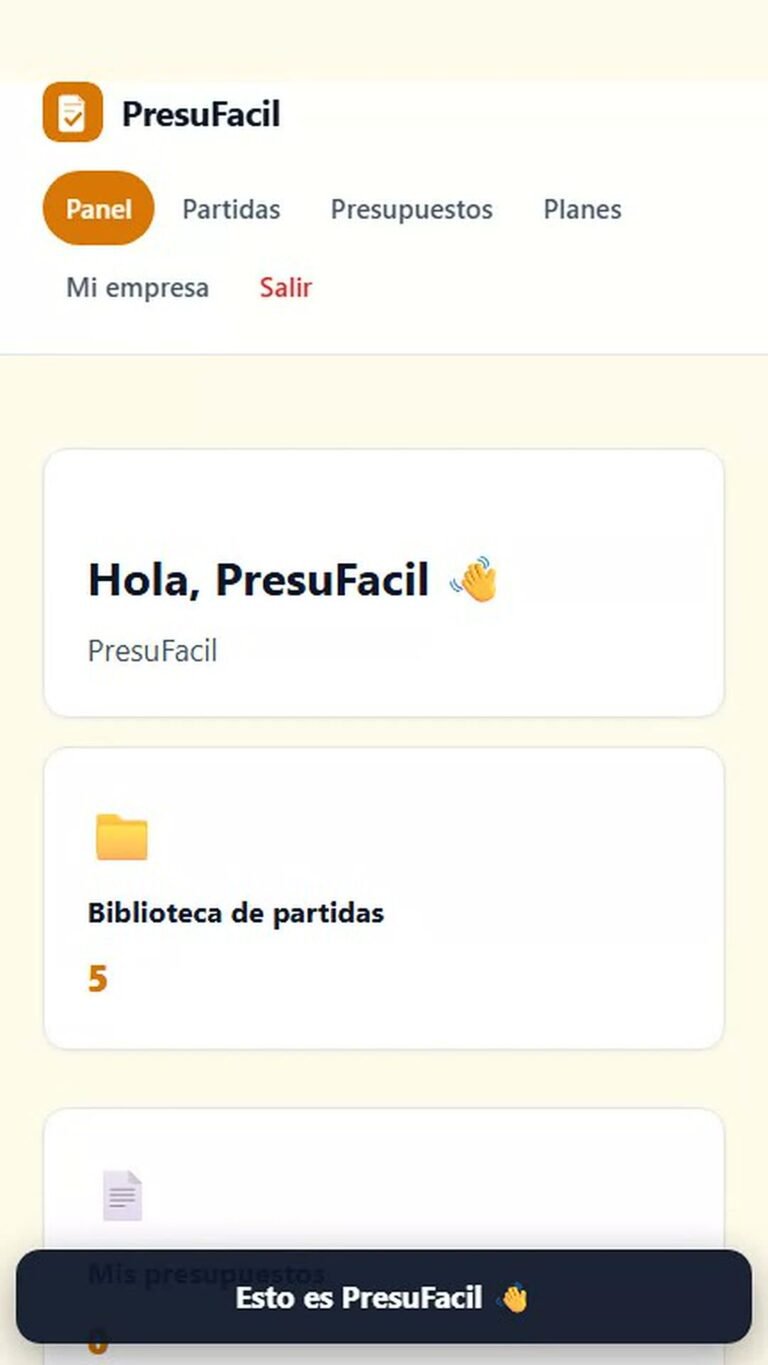 Presupuestos profesionales en minutos con PresuFácil